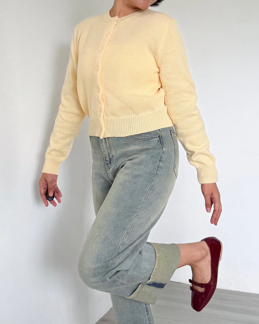 Daisy Boxy Cropped Knit Cardigan