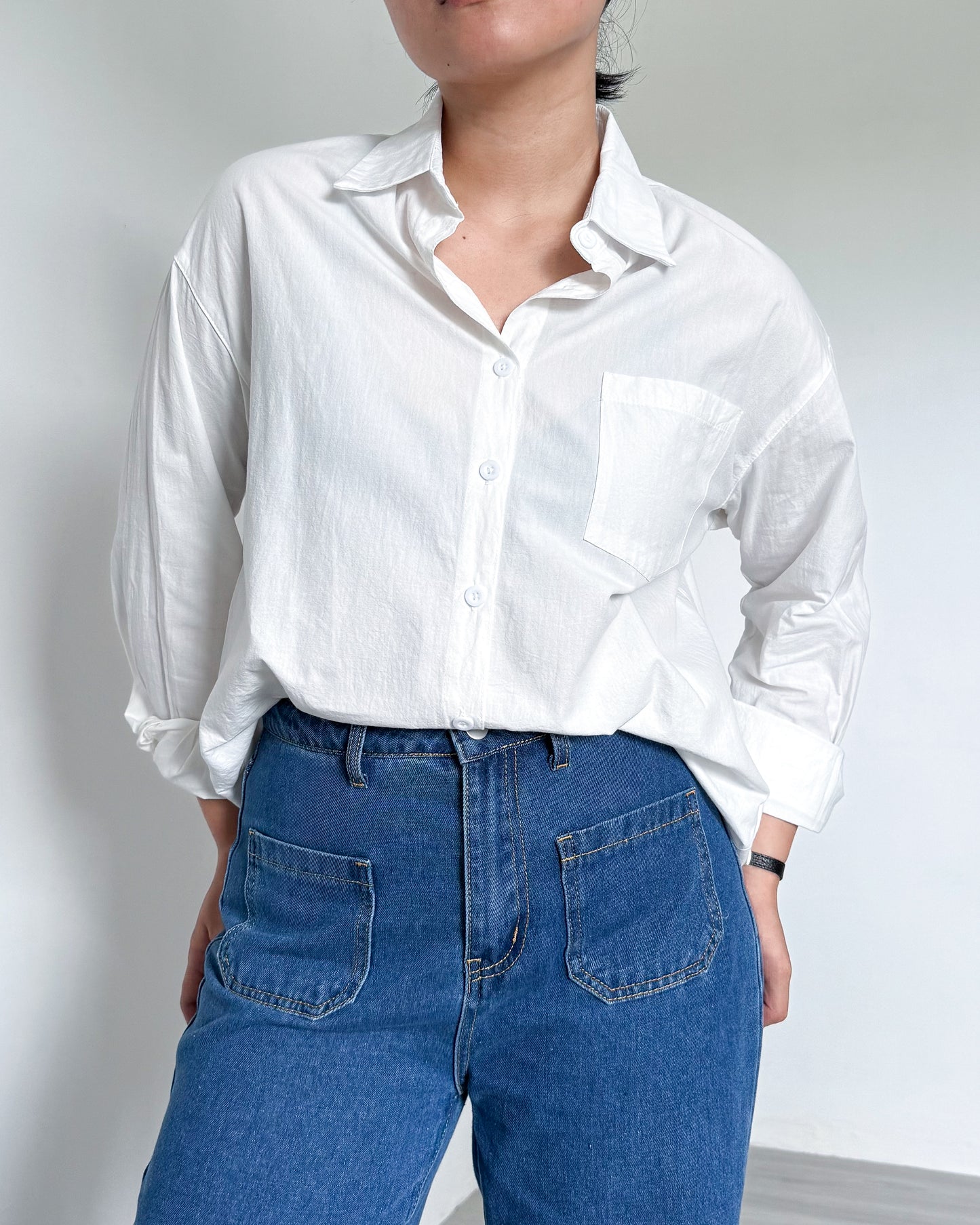 Olive Premium Cotton Linen Blend Oversized Long Sleeve Shirt