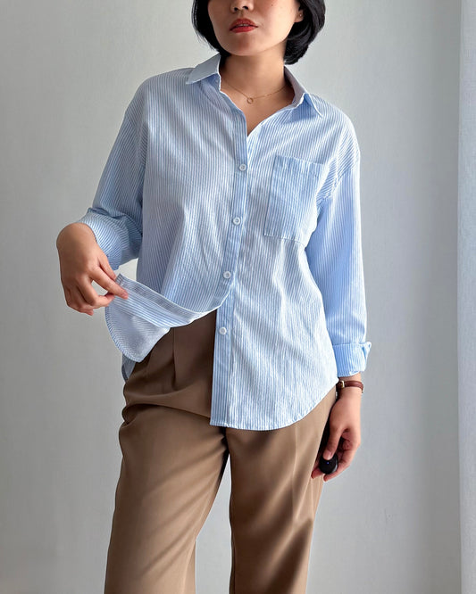 Kira Cotton Linen Oversized Long Sleeve Shirt