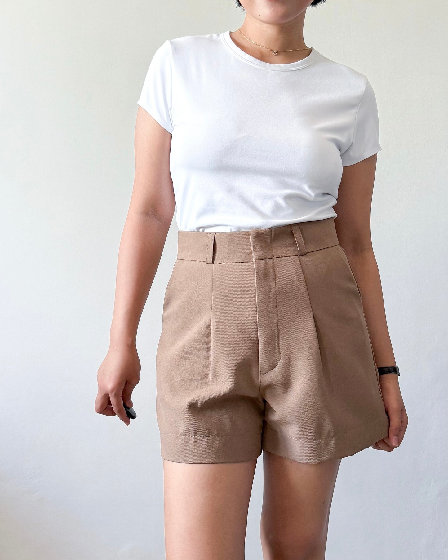 Willow Premium Cotton Twill Wide-Leg Trouser Shorts