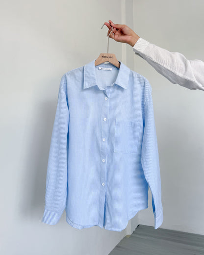 Kira Cotton Linen Oversized Long Sleeve Shirt