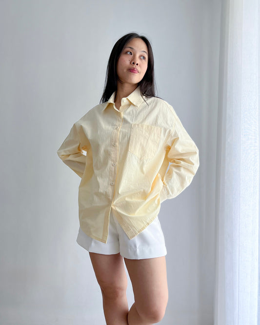 Poppy Premium Cotton Linen Blend Oversized Long Sleeve Shirt