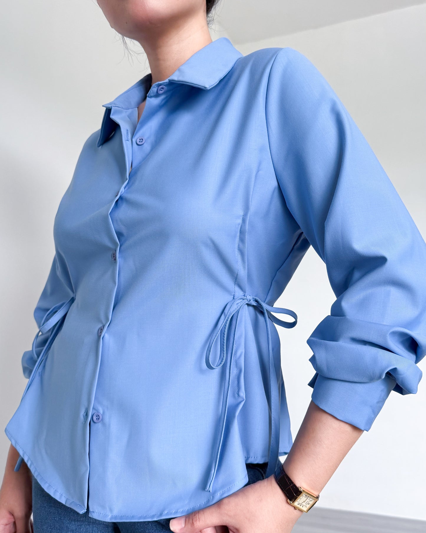 Bria Side-tie Long Sleeve Shirt