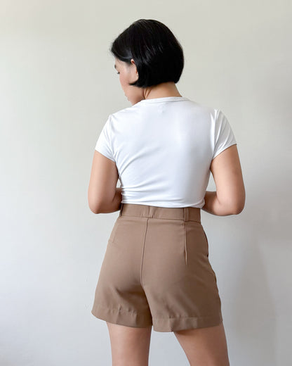 Willow Premium Cotton Twill Wide-Leg Trouser Shorts