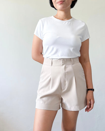Willow Premium Cotton Twill Wide-Leg Trouser Shorts