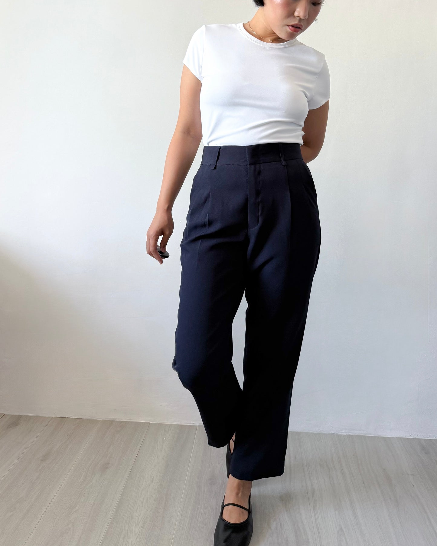 Ruth Pleated Tapered Ankle Pants