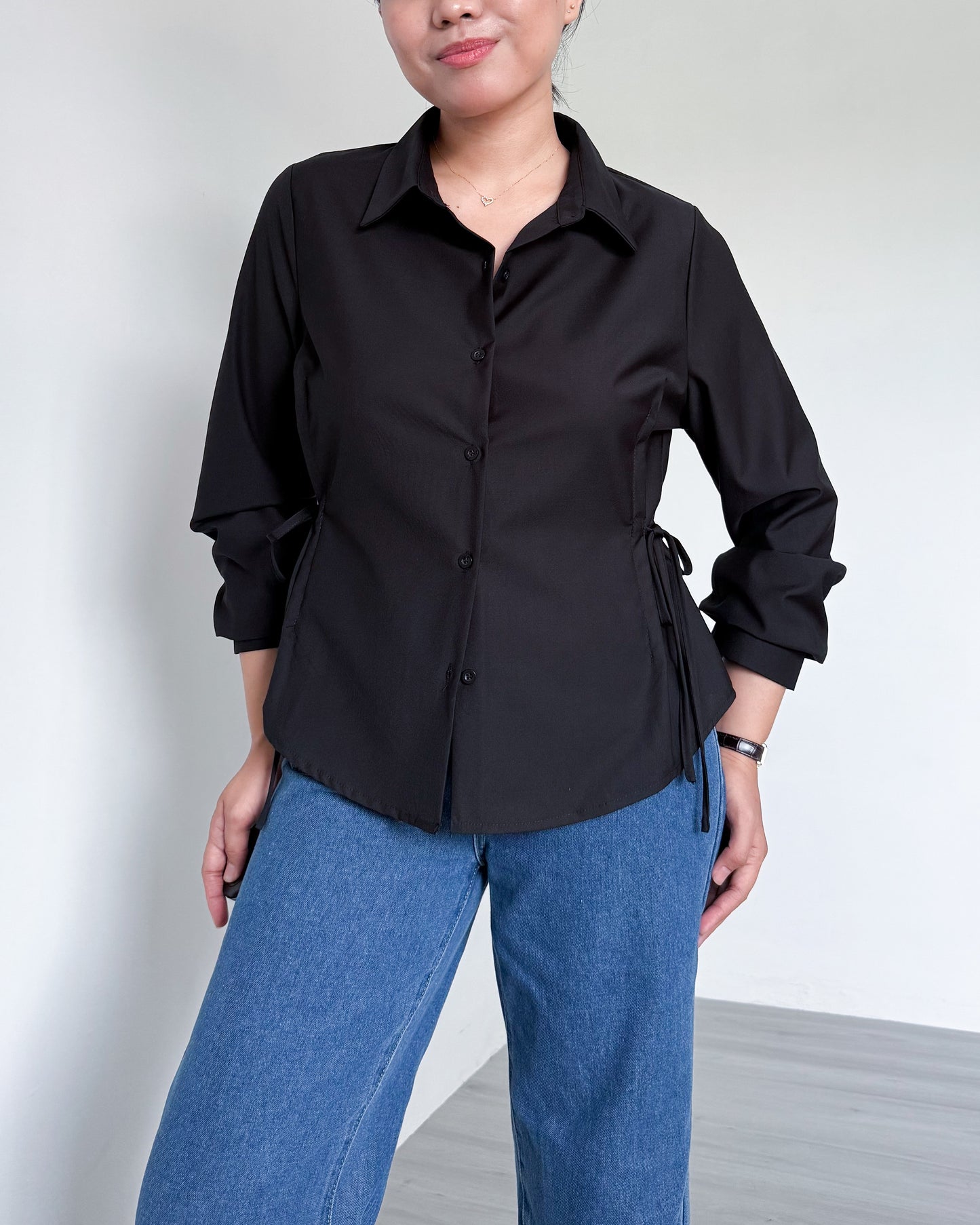 Bria Side-tie Long Sleeve Shirt