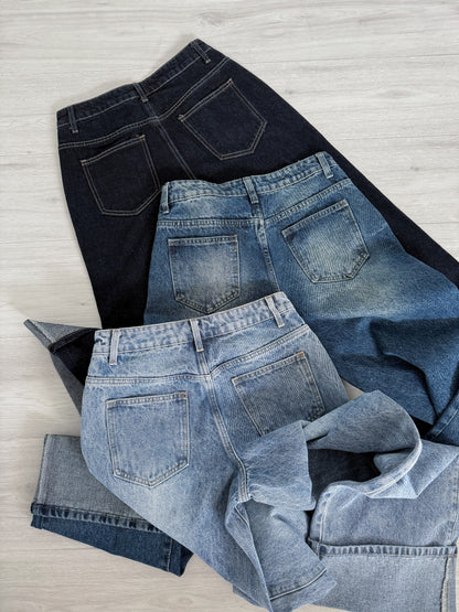 Victoria Straight Fixed Cuff Denim Jeans