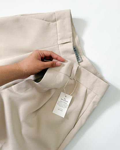 Willow Premium Cotton Twill Wide-Leg Trouser Shorts