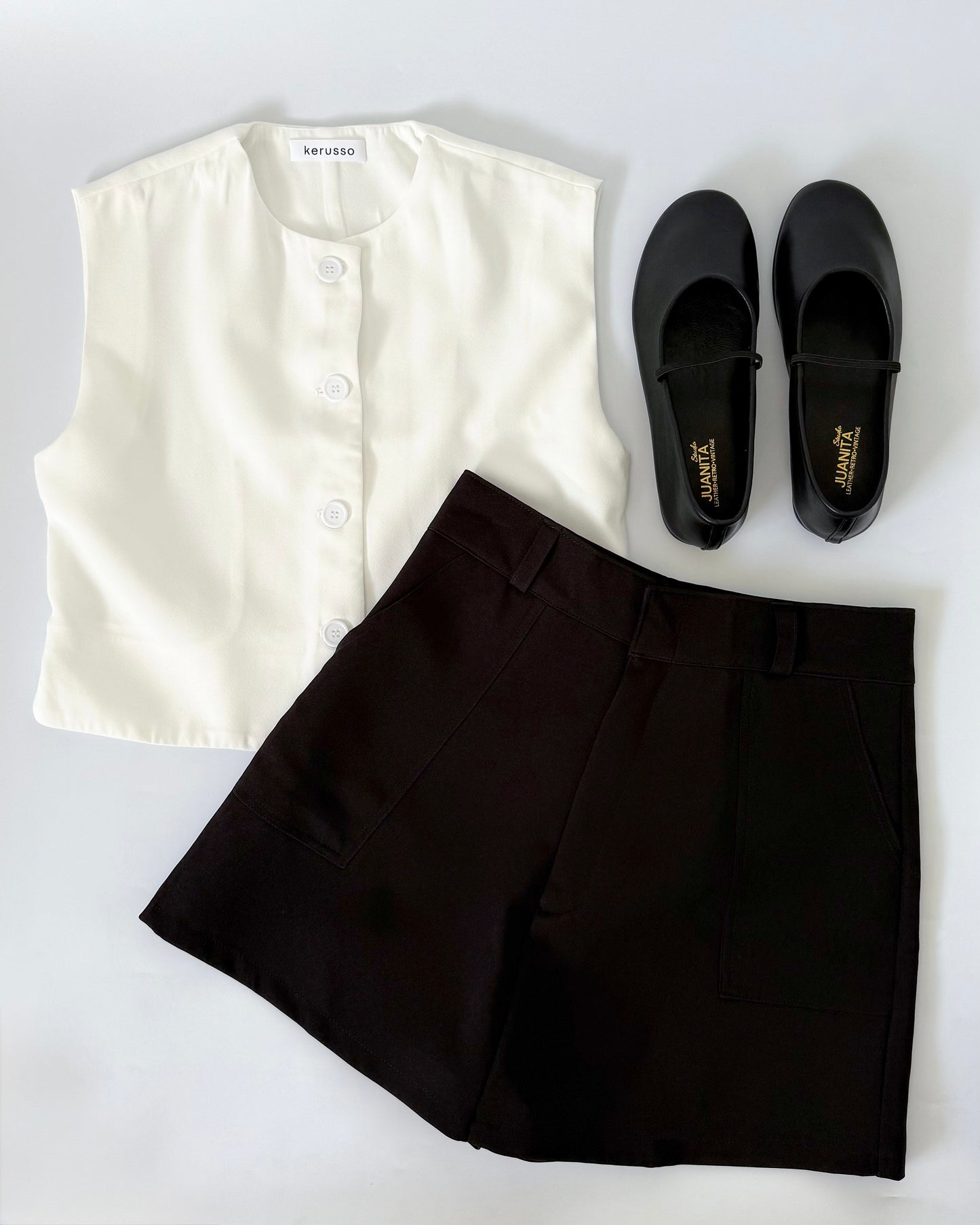 Isadora Relaxed Button Down Boxy Crop Top