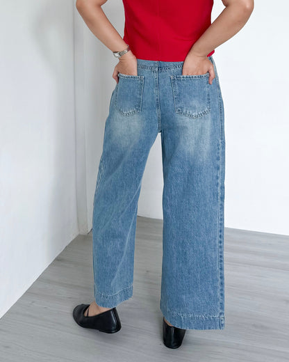 Cleo Cropped Wide-Straight Denim Jeans