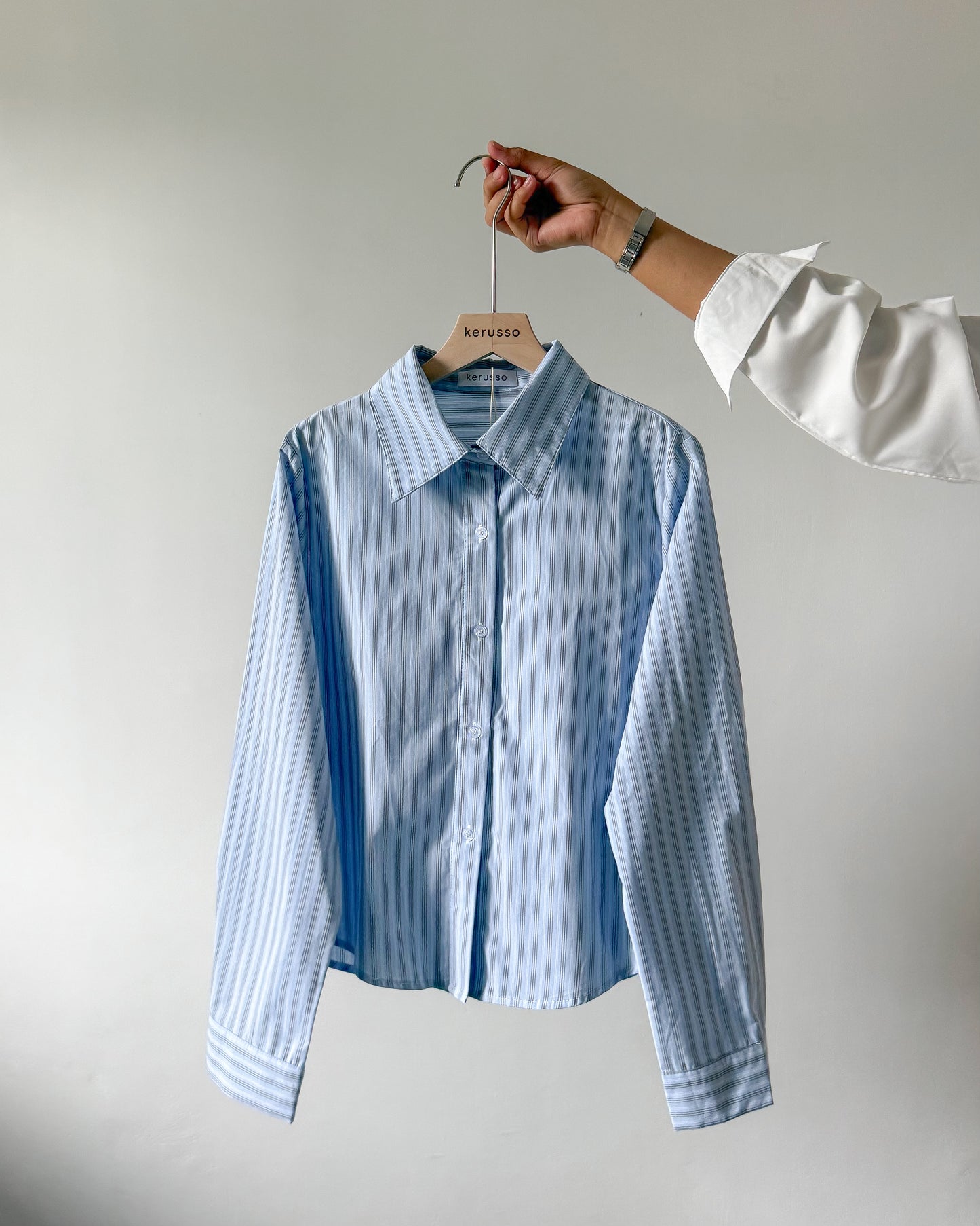 Esther Premium Cotton Striped Tailored Long Sleeve Shirt