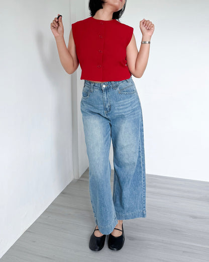 Cleo Cropped Wide-Straight Denim Jeans