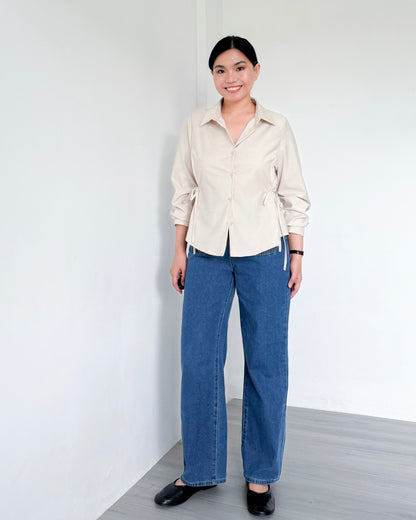 Bria Side-tie Long Sleeve Shirt