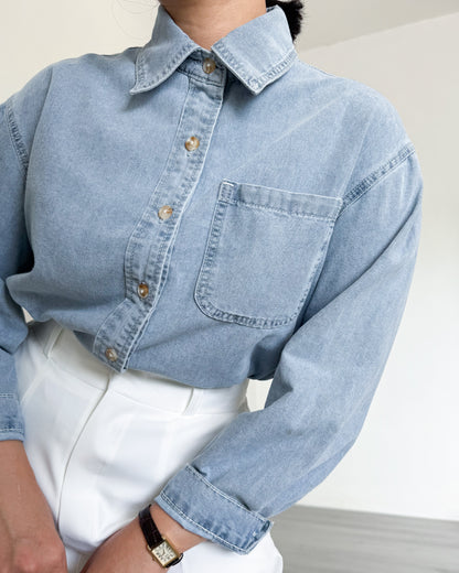 Crissa Relaxed Button-down Denim Shirt