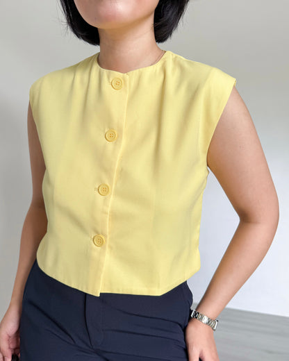 Isadora Relaxed Button Down Boxy Crop Top