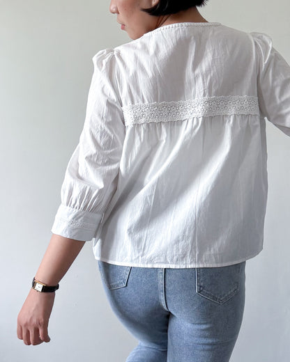 Melissa Boho Oversized Elbow Volume Sleeve Blouse