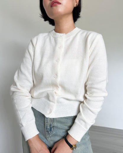 Daisy Boxy Cropped Knit Cardigan