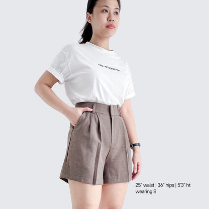 Ellie Linen Blend Pleated Shorts