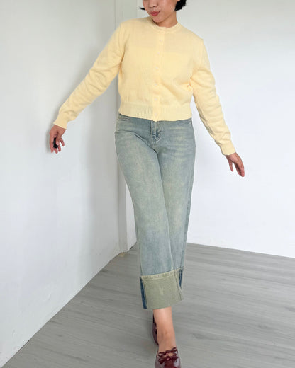 Daisy Boxy Cropped Knit Cardigan