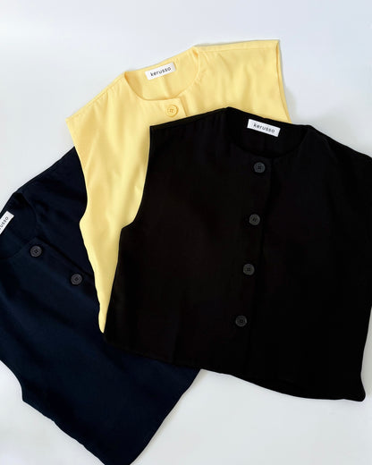 Isadora Relaxed Button Down Boxy Crop Top
