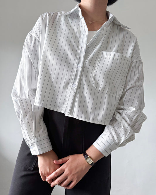 Ashley Premium Cotton Boxy Long Sleeve Shirt