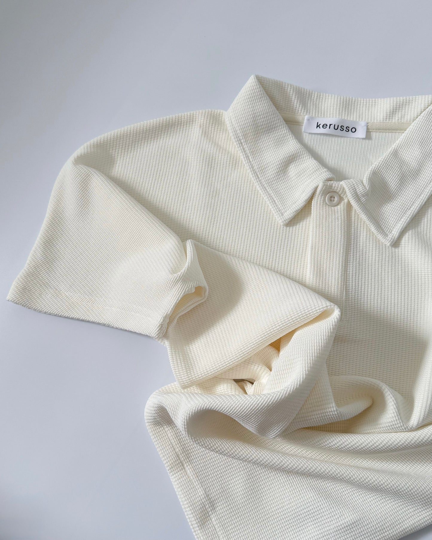 Amaia Interlock Knit Batwing Sleeve Polo Shirt
