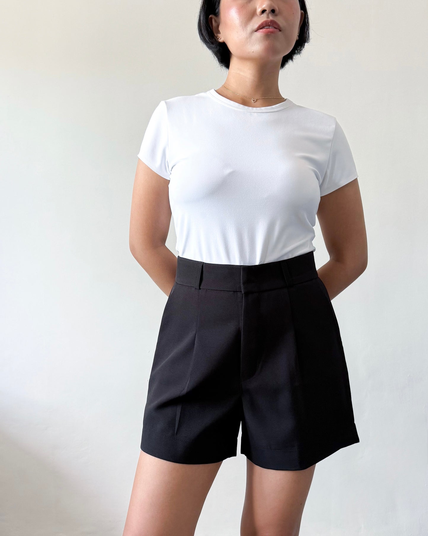 Willow Premium Cotton Twill Wide-Leg Trouser Shorts