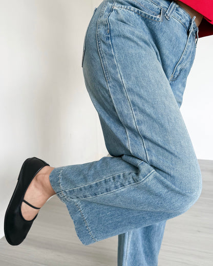 Cleo Cropped Wide-Straight Denim Jeans
