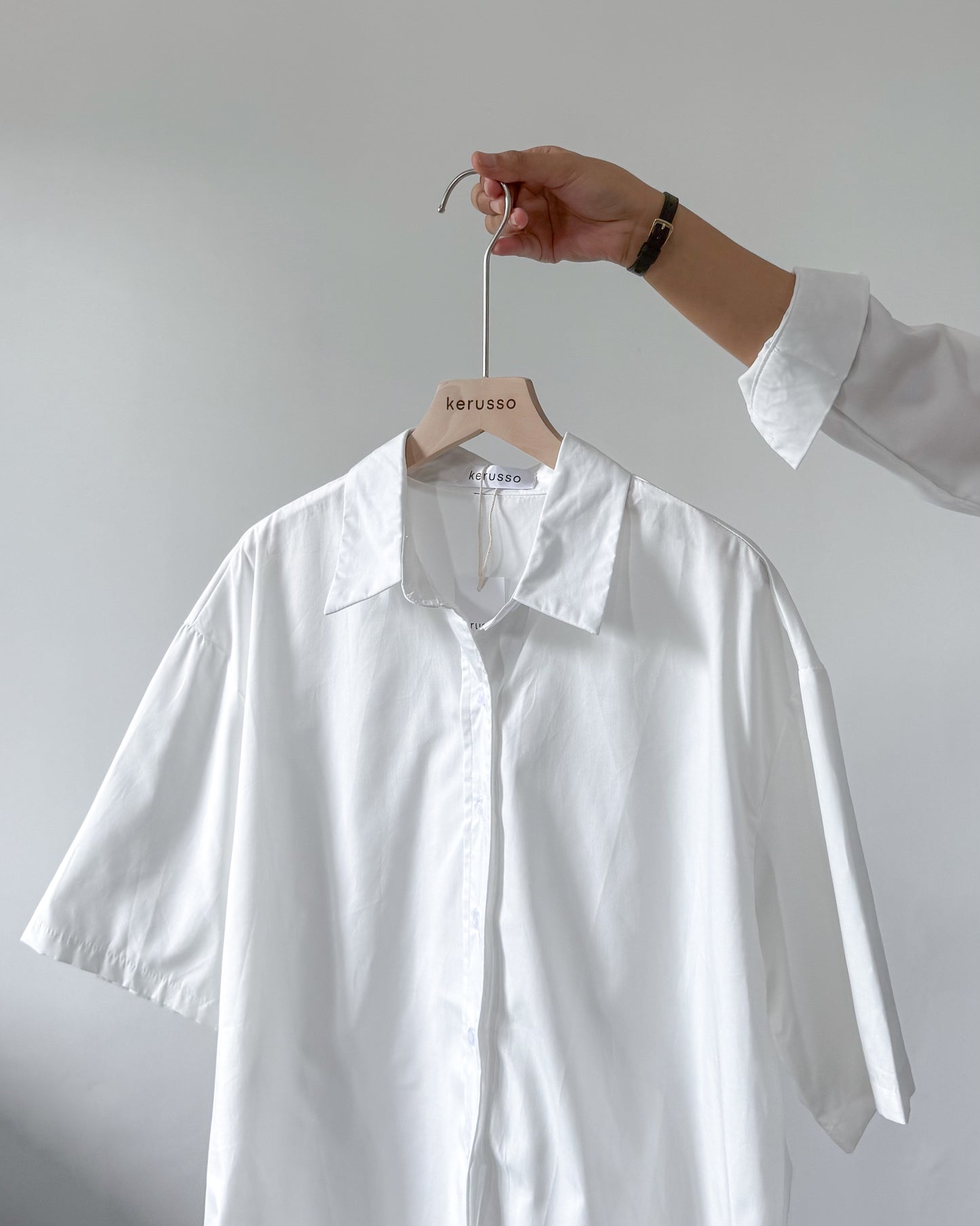 Lily Premium Cotton Short Sleeve Oversized Shirt