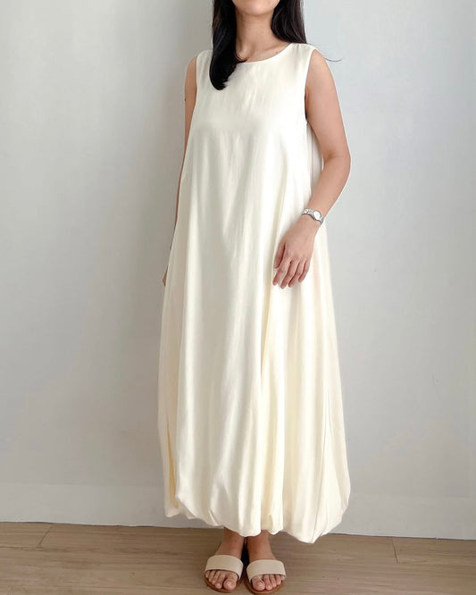 Aster Premium Bubble Hem Maxi Dress with Pockets