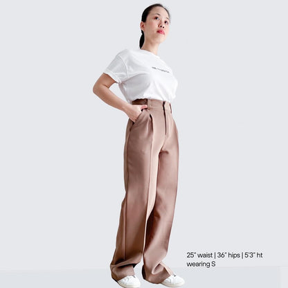 Cristina Pleated Straight Pants