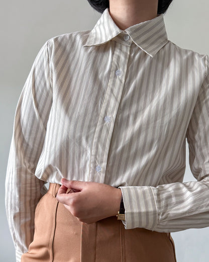Esther Premium Cotton Striped Tailored Long Sleeve Shirt