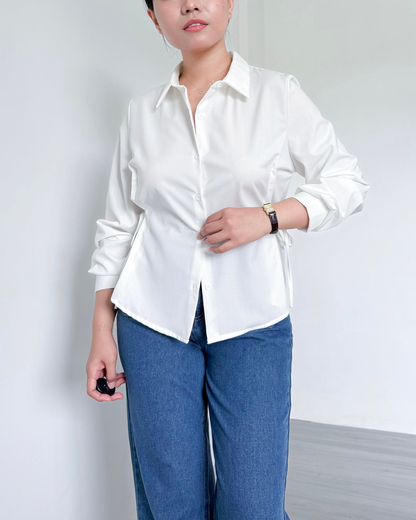 Bria Side-tie Long Sleeve Shirt