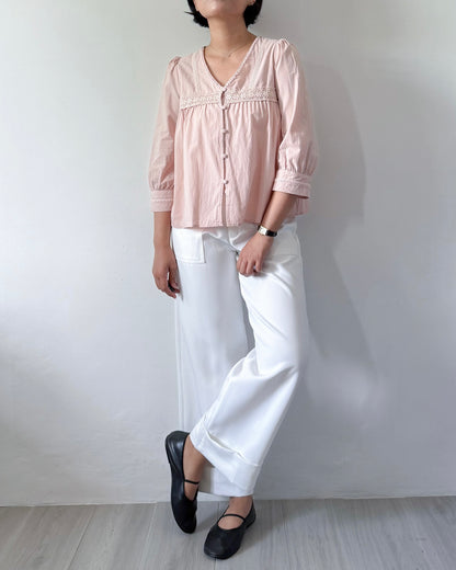 Melissa Boho Oversized Elbow Volume Sleeve Blouse
