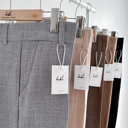 Isabela Linen Blend Straight Pants (Plus-size)