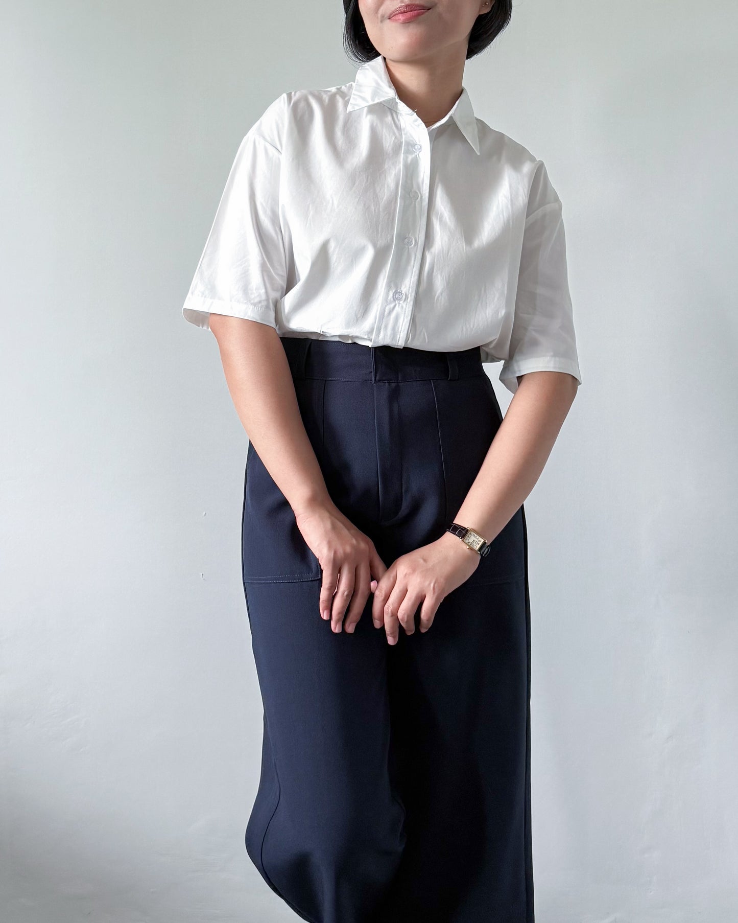 Lily Premium Cotton Short Sleeve Oversized Shirt