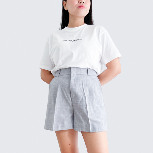 Julieta Linen Blend Pleated Shorts (Plus-size)