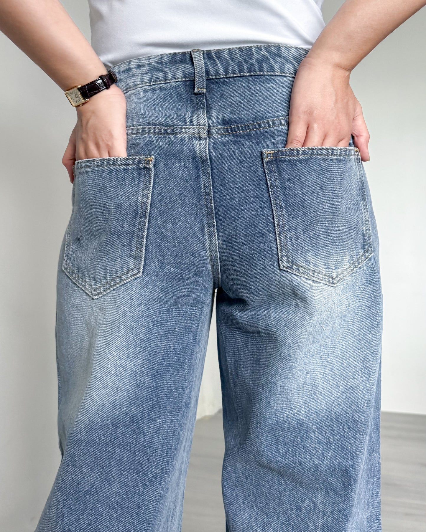 Victoria Straight Fixed Cuff Denim Jeans