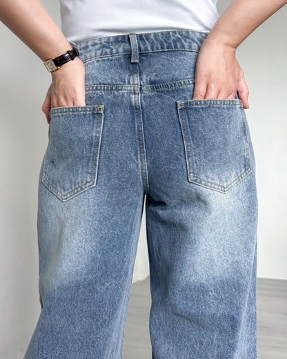 Victoria Straight Fixed Cuff Denim Jeans
