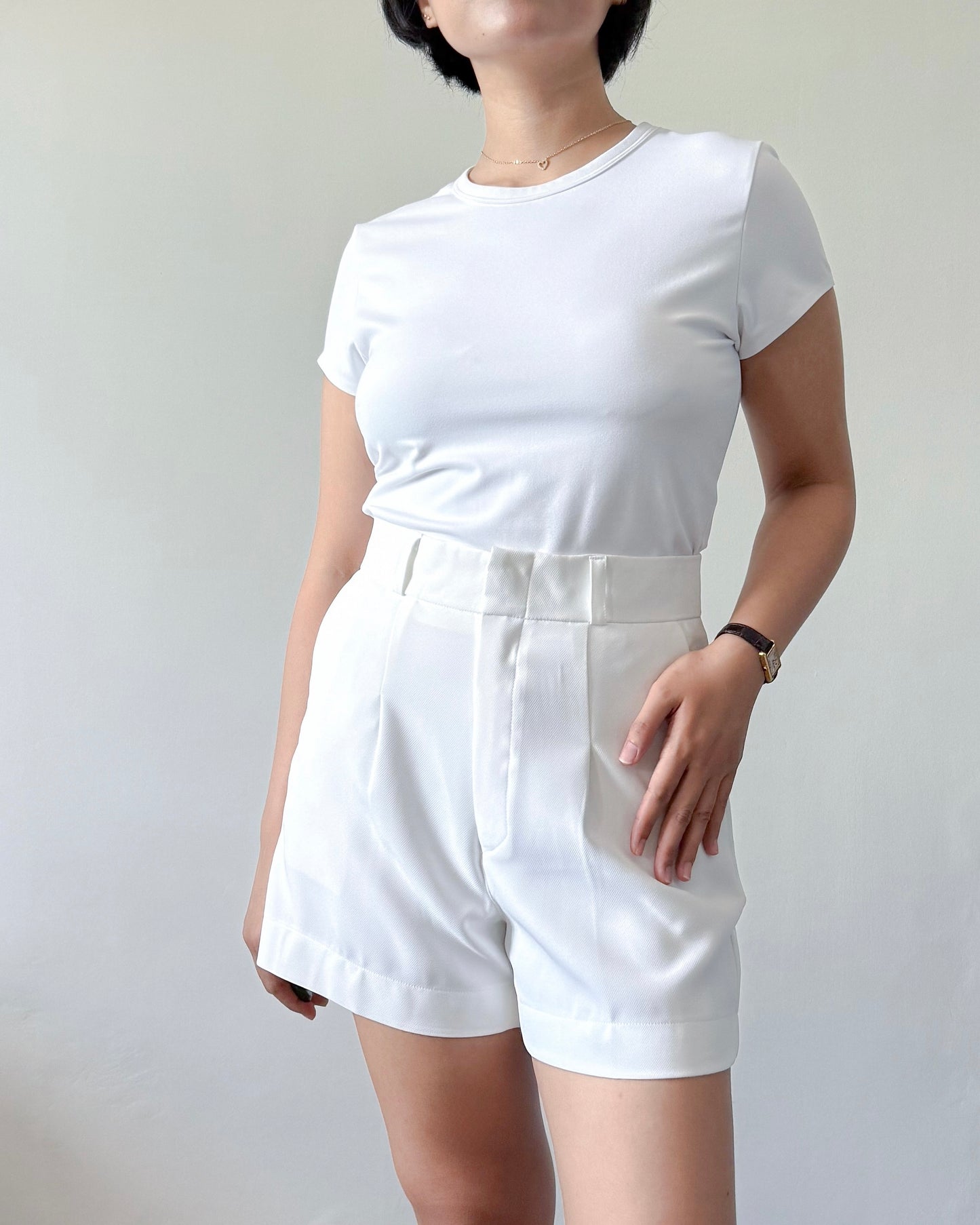 Willow Premium Cotton Twill Wide-Leg Trouser Shorts