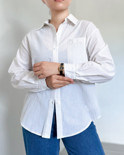 Kira Cotton Linen Oversized Long Sleeve Shirt