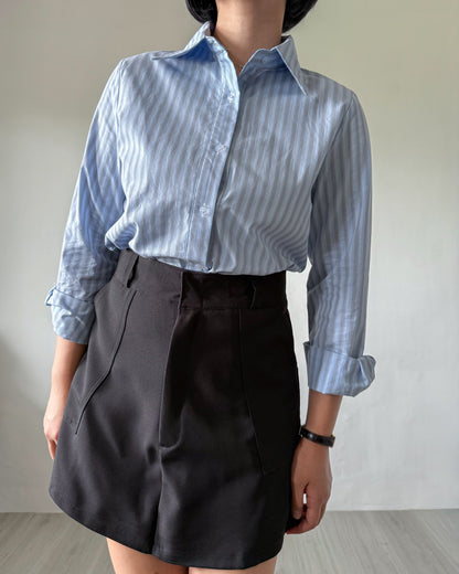 Esther Premium Cotton Striped Tailored Long Sleeve Shirt