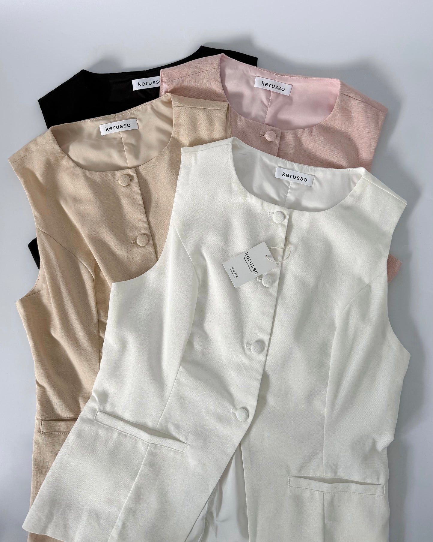 Eden Round Neck Tailored Long Vest Top