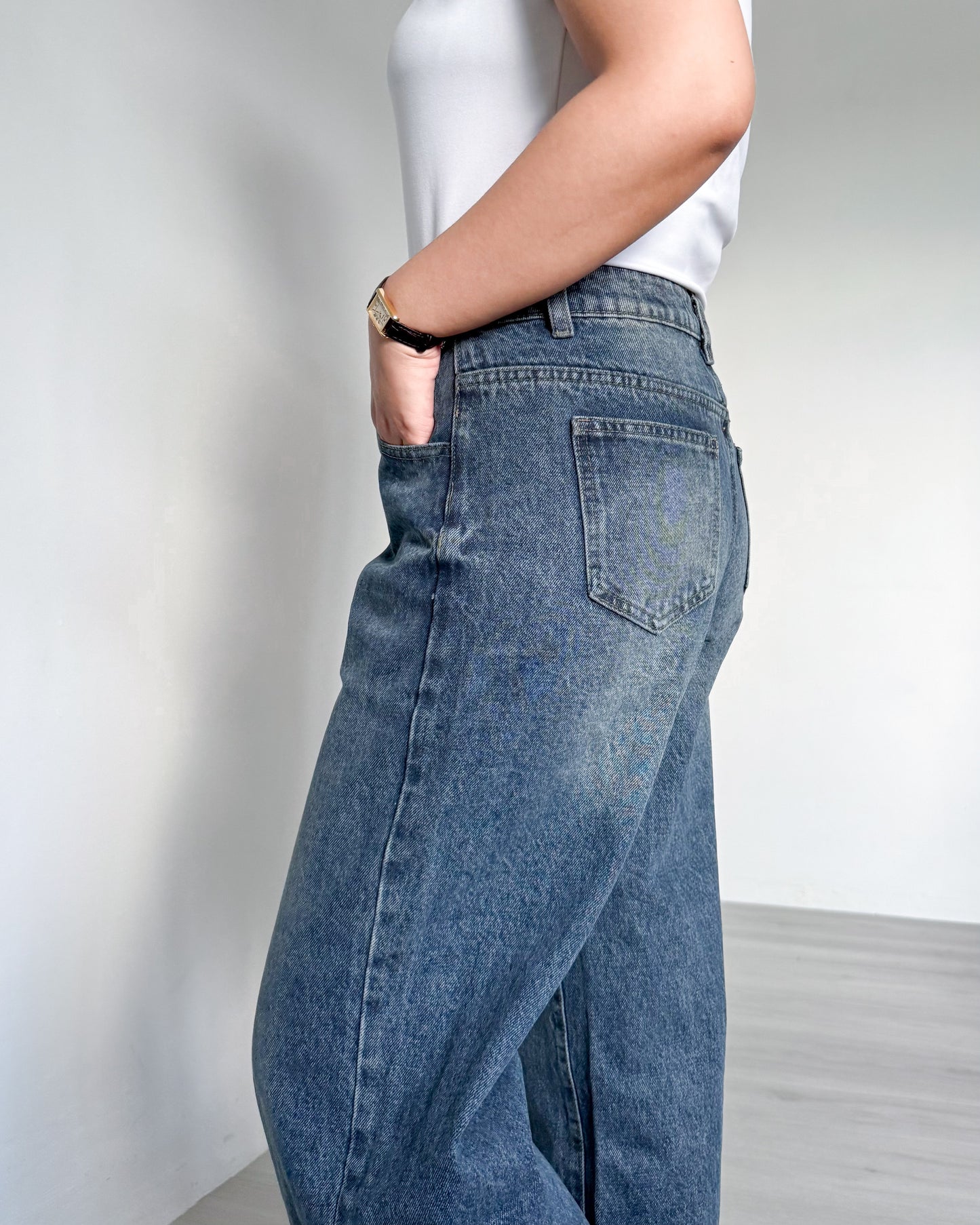 Victoria Straight Fixed Cuff Denim Jeans