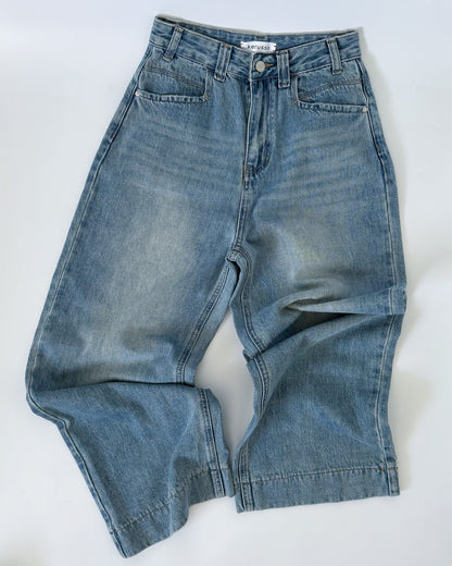 Cleo Cropped Wide-Straight Denim Jeans