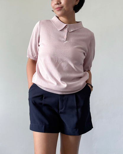 Juana Jersey Knit Banded Sleeve Polo Shirt