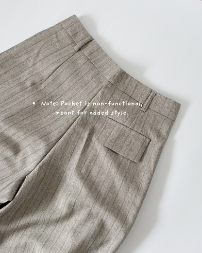 Nathalie Relaxed Melange Striped Trousers
