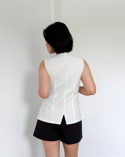 Eden Round Neck Tailored Long Vest Top