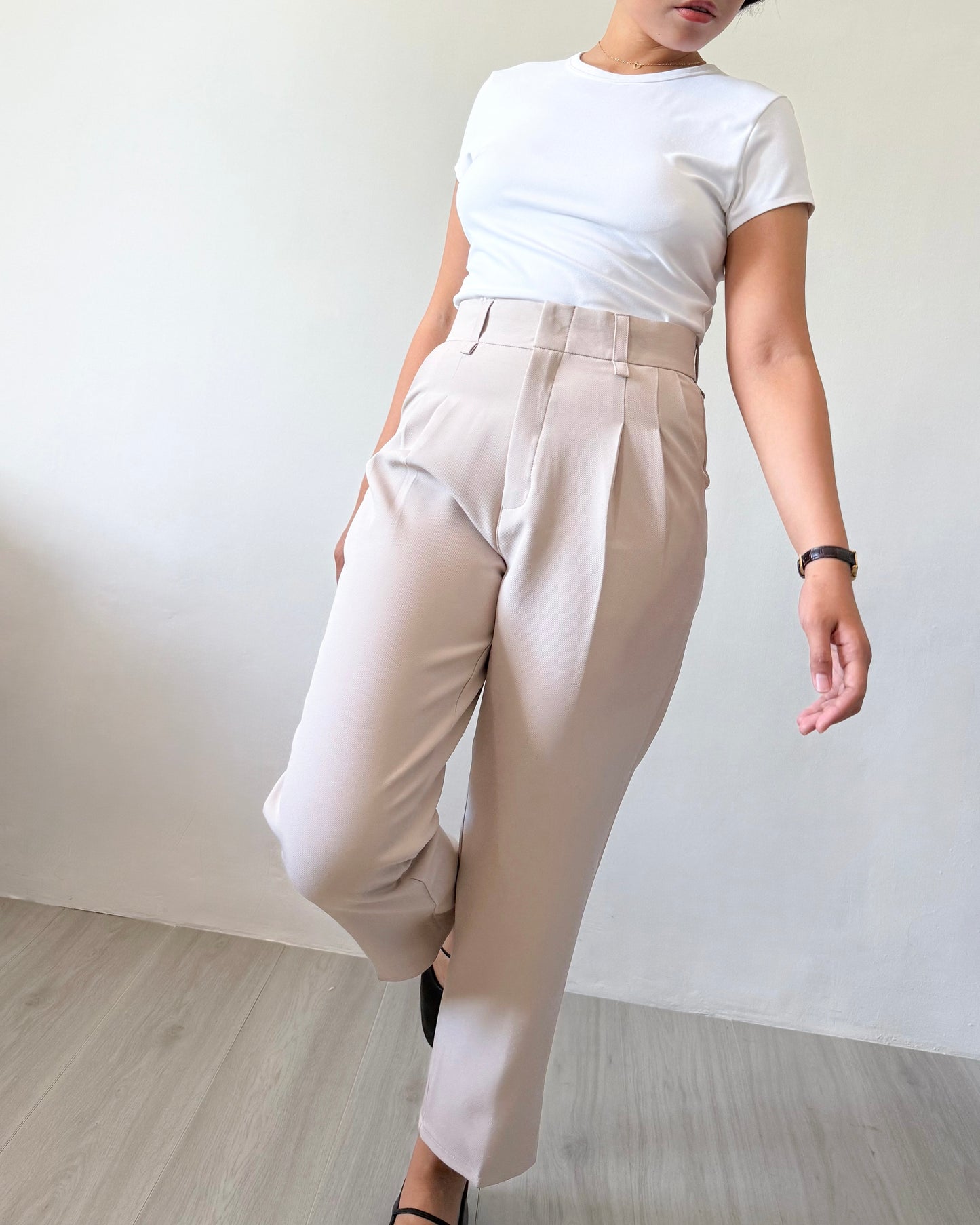 Ruth Pleated Tapered Ankle Pants
